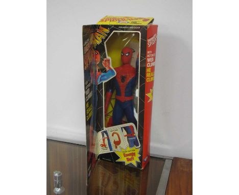 A circa 1970s The Amazing Energized Spider-Man By Ideal, including Spider Web, Spider Clamp, Energy Belt, Spider Beam flashli