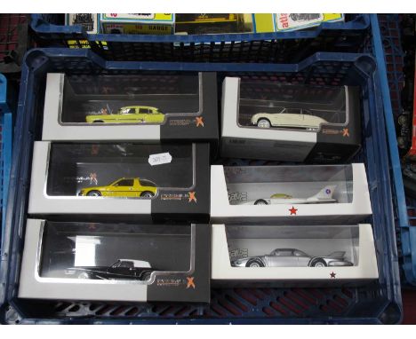 Six 1:43 Scale Diecast Model Vehicles by Minimax, PremiumX, to include, AMC Pacer X 1975, Austin A90 Atlantic 1950, Minimax B