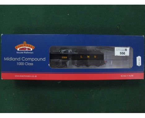 A Bachmann "OO" Gauge/4mm Ref No. 31-931 Midland Compound Steam Locomotive with six wheel tender, L.M.S black R/No. 1189 - un