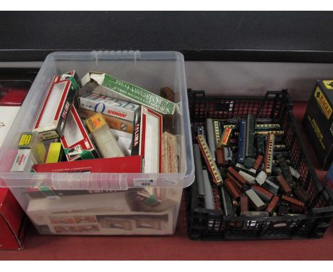 Twenty Eight 'N' Gauge Items of Continental Outline DB Rail Coaches, plus twenty four items of DB Rail Rolling Stock, Box Van