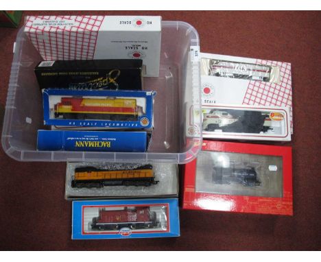 Eleven "HO" Gauge Boxed U.S.A Outline Diesel Locomotives - u/t, comprising two Bachmann FT-A's (Seaboard and Burlington); a B