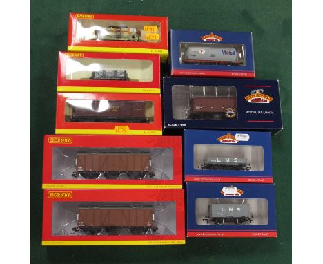 Nine "OO" Gauge/4mm Boxed Items of Rolling Stock, comprising five Hornby including two L.M.S CCT Vans and four Bachmann inclu