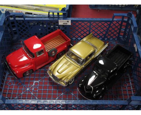 Three 1:24th scale highly detailed diecast model vehicles by The Danbury Mint, Franklin Mint to include 1940 Ford Pickup, 195