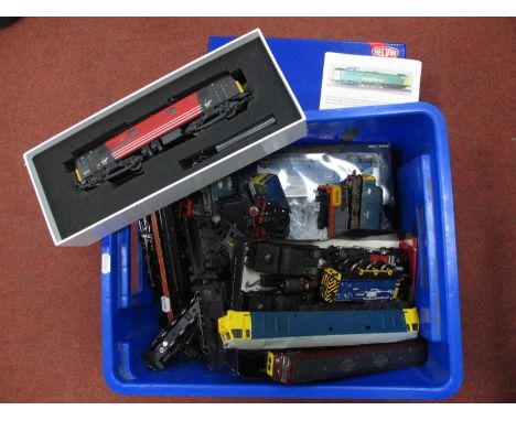 A Quantity of "OO" Gauge/4mm Locomotives, for spares and repair, to include, Bachmann Deltic (damaged bogie, glazing), Heljan