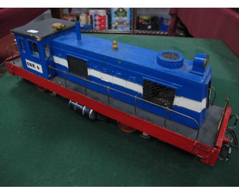A Kit/Scratch Built 'G' Gauge U.S.A Outline Bo-Bo Diesel Locomotive, wood construction with twin L.G.B powered bogies, built 