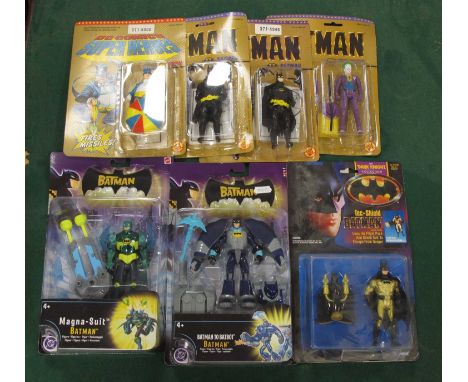 Seven Carded Plastic Action Figures by Toy Biz, Mattel, all Batman characters to include Toy Biz DC Comics Super Heros The Pe