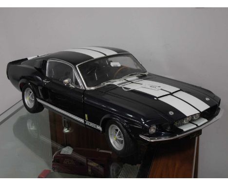 A Fully Constructed 1:8 Scale Model of a "Build Your Own Ford Mustang Shelby GT.500 1967" by DeAgostini, aerial missing, crac