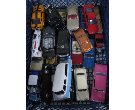 Twenty Eight Diecast and Plastic Model Vehicles by Solido, Quartzo, Eligor, Matchbox and other, mostly with an American Theme