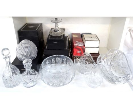 COLLECTION OF EDINBURGH CRYSTAL WARESincluding a decanter, jug, brandy and whisky glasses, all with boxes, other crystal incl