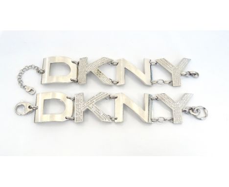 TWO DKNY BRACELETSeach with diamante decoration to the 'K' and 'Y'
