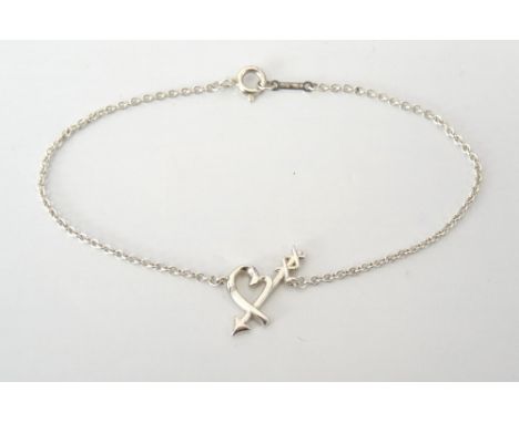 TIFFANY & CO. SILVER PALOMA PICASSO LOVING HEART ARROW BRACELET