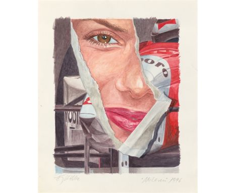 Fritz Köthe (1916 – Berlin – 2005). „McLaren“. 1996Aquarell über Bleistift auf Velin.  38,2&nbsp;×&nbsp;32&nbsp;cm (15&nbsp;×