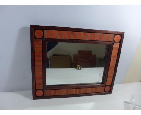 ALAN BOYSON DESIGN R C A (MURALIST AND SCULPTOR 1930-2018) WALL MIRROR, 40.5X50.5CM 
