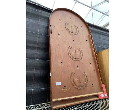 A VINTAGE WOODEN BAGATELLE GAME 