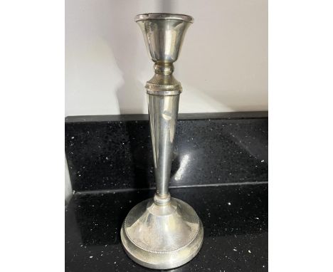 A HALLMARKED BIRMINGHAM SILVER CANDLESTICK WITH WEIGHTED BASE 