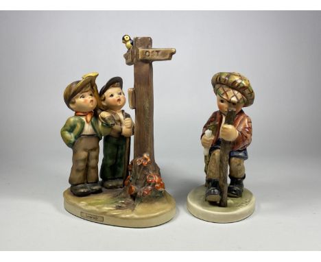 TWO VINTAGE HUMMEL FIGURES TO INCLUDE 'CROSSROADS' 