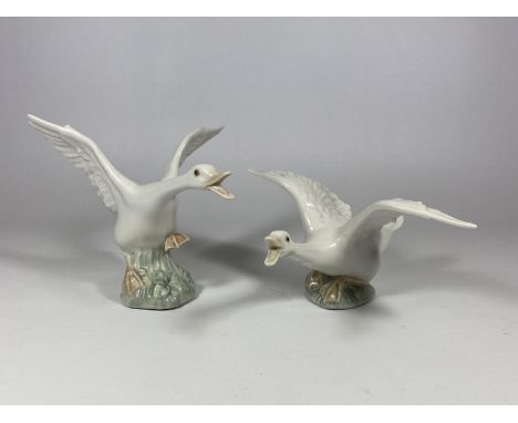 TWO LLADRO LYING DUCK FIGURES INCLUDING NO. 1265 