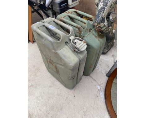 TWO VINTAGE METAL JERRY CANS 