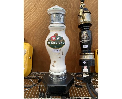 A CERAMIC 'DE KONINCK' BEER PUMP 