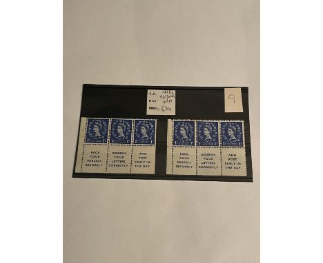 GREAT BRITAIN , 1955-58 , 1D BOOKLET PANE X 2 , U/M . SG 541A &amp; 541AW CAT £36.00 