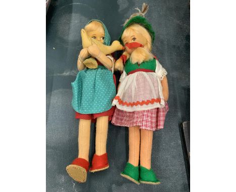 TWO VINTAGE NORAH WELLINGS STYLE DOLLS 
