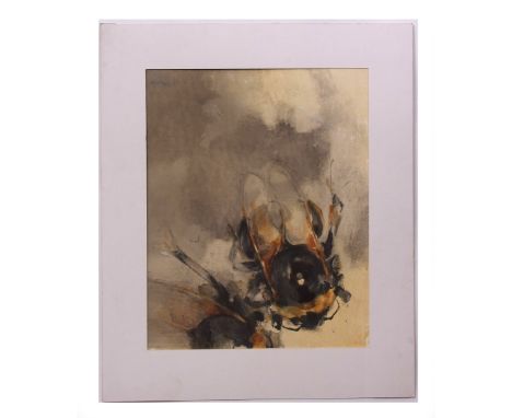 AR LOUISE ELVIN (CONTEMPORARY) Bees mono-print, signed in pencil to lower left image 56 x 44cms, mounted but unframed 