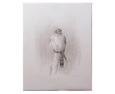 AR LARS JONSSON (born 1952) "Montague's Harrier" black and white lithograph, signed and numbered 70/100 in pencil to lower im