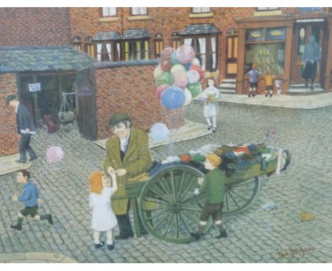 TOM DODSON  PAIR OF ARTIST SIGNED LIMITED EDITION COLOUR PRINTS  Street scenes with organ grinder and rag and bone man (531/8