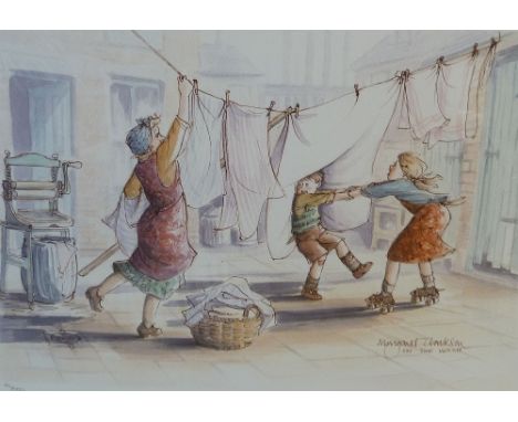 MARGARET CLARKSON TWO ARTIST SIGNED COLOUR PRINTS 'Scorching' and 'In The Wash' numbered and signed in pencil  No. 65/500 and