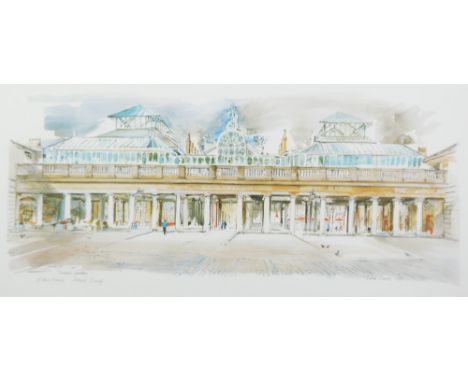 EDNA LUMB (1931 - 1992) FOUR ARTIST SIGNED COLOUR PRINTS 'Covent Garden', 1987, Artists proof, 10" x 24" (25.4cm x 61cm) 'Hol