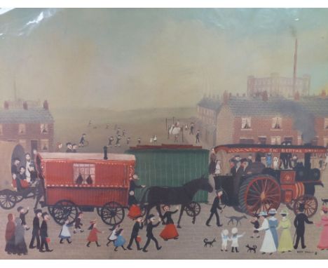 HELEN BRADLEY  SIGNED LIMITED EDITION COLOUR PRINT  'Big Bertha Comes to Lees' No. 635/750 18" x 24" (46cm x 61cm) unframed  