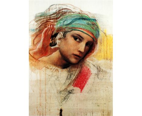 AFTER PIETRO ANNIGONI COLOUR PRINT REPRODUCTION  Head of a woman wearing a turban  16"  x 11 1/2" (40.6cm x 29.2cm) 