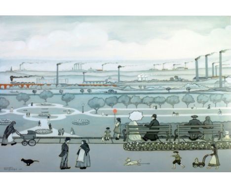 LOVELL DOBBS (b.1938) ARTIST SIGNED COLOUR PRINT 'Spring in Peel Park' Signed & numbered 2/100 18" x 27" (36cm x 68.5cm)