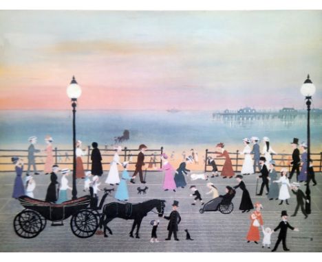 HELEN BRADLEY  ARTIST SIGNED COLOUR PRINT  'Blackpool Promenade'  17 1/2" x 23 1/2" (44.5cm x 59.7cm) 