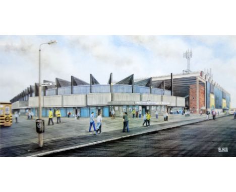 B. HILL (TWENTIETH CENTURY) ARTIST SIGNED LIMITED EDITION COLOUR PRINT "Early Arrivals; Maine Road on Matchday" 233/750 15" x
