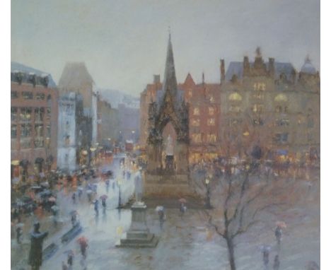 BOB RICHARDSON ARTIST SIGNED LIMITED EDITION COLOUR PRINT Albert Square, Manchester (297/800) Signed in pencil 16" x 18 1/2" 