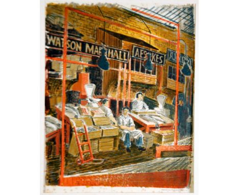 NORMAN. C. JAQUES (1926-2014) TWO PRINTS, ONE ARTIST COLOUR PRINT 'Post Office' 20" x 29" (50.8cm x 73.3cm) Printed Signature