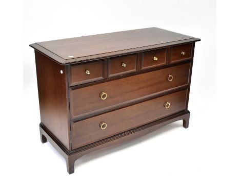 A Stag Minstrel chest of four short over two long drawers, on bracket feet, 72 x 107 x 47cm.Condition Report: There are some 