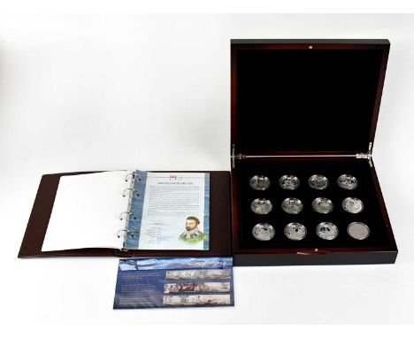ROYAL MINT; a part set of twelve 925 silver £5 coins from the 'History of the Royal Navy' collection, all encapsulated, in fi
