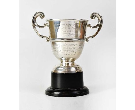 WILLIAM HUTTON &amp; SONS LTD; a George V hallmarked silver trophy for 'Liverpool Racquet Club Annual Golf Competition Presen