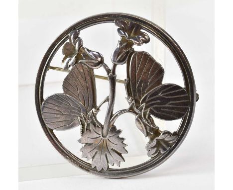 ARNO MALINOWSKI FOR GEORG JENSEN; a sterling silver pierced butterfly brooch, design no. 283, diameter 5.5cm, approx. 0.87ozt