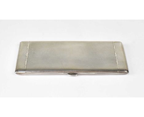 CHARLES S. GREEN &amp; CO. LTD; a George VI hallmarked silver cigarette case, with engine turned decoration and parcel gilt i