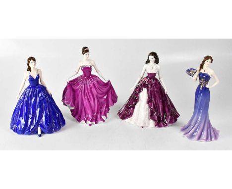ROYAL WORCESTER; three Compton &amp; Woodhouse figures comprising 'Charlotte', 'Crystal Ball' and 'Crystal Princess', with ce