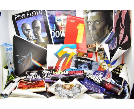 ROCK &amp; POP; approximately twenty-six assorted music posters including The Rolling Stones, David Bowie, Bruce Springsteen,