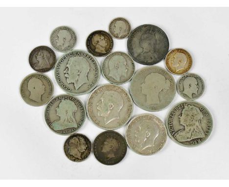 A collection of UK silver coinage to include examples from reigns of George III, George IV, William IV, Victoria and Edward V