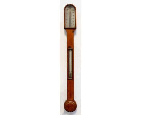 J. CASARTELLI, MANCHESTER; a mahogany stick barometer, height 93cm.