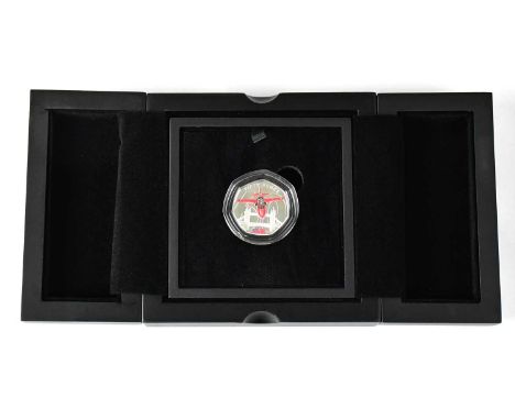 A 'The Red Arrows 60th Anniversary Silver Proof Fifty Pence Coin', 2024, of a limited edition of 2024, with certificate of au