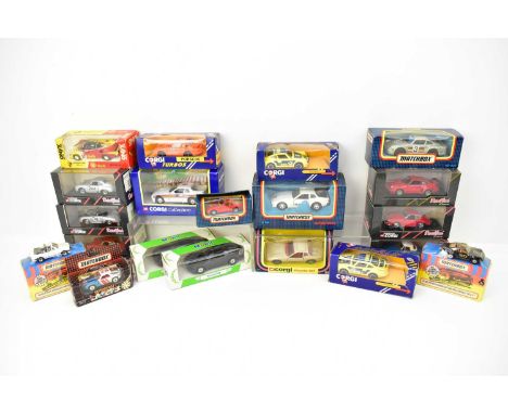 PORSCHE; twenty boxed Porsche vehicles comprising Corgi and Matchbox, including Corgi no. 321 Porsche 924, Mobil Porsche 944,