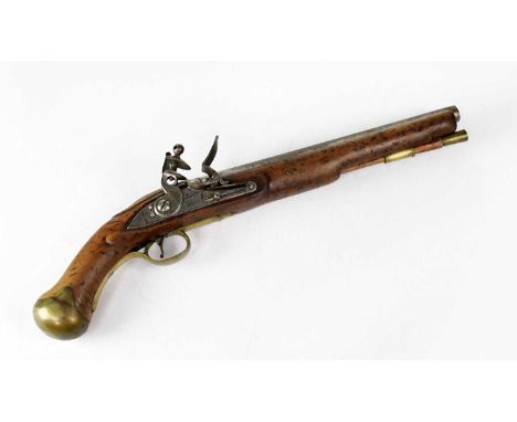 TOWER; a Georgian .56" long sea service pistol, the 12" barrel with various proof and inspection marks, including broad arrow