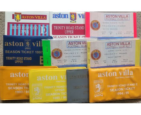 ASTON VILLA SEASON TICKET BOOKS X 10 ( 1990-91 TO 1999-2000 )&nbsp;
Most contain some unused tickets